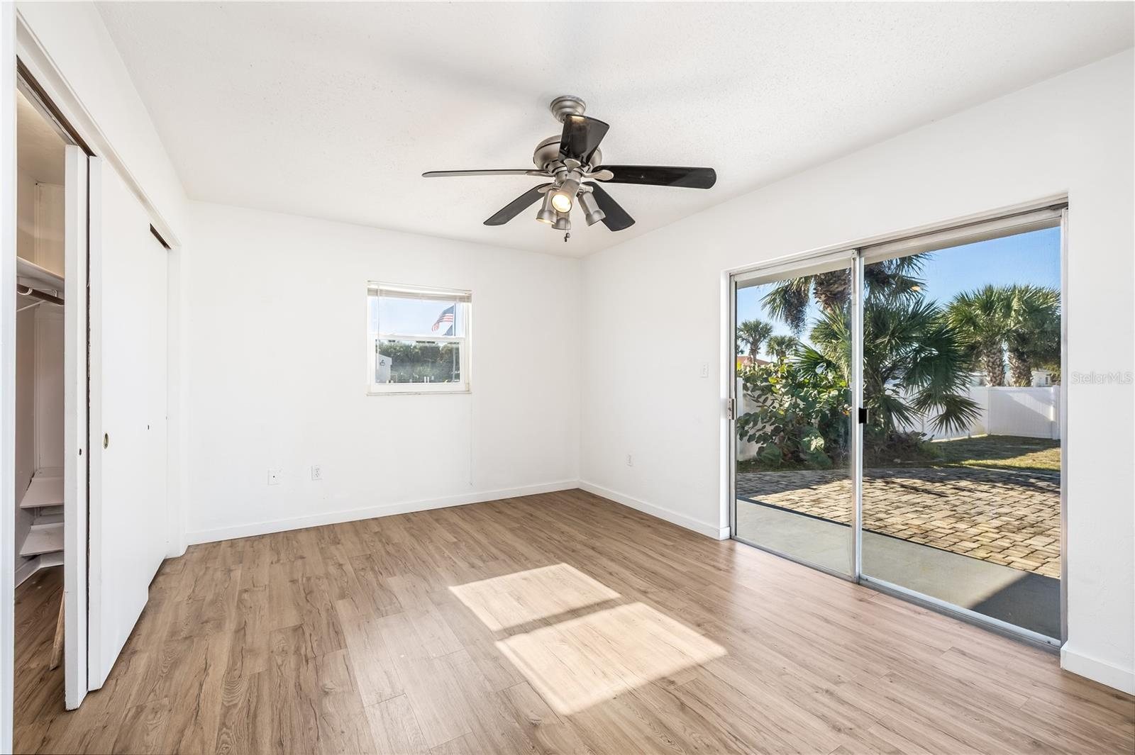 Back room with doors to the patio