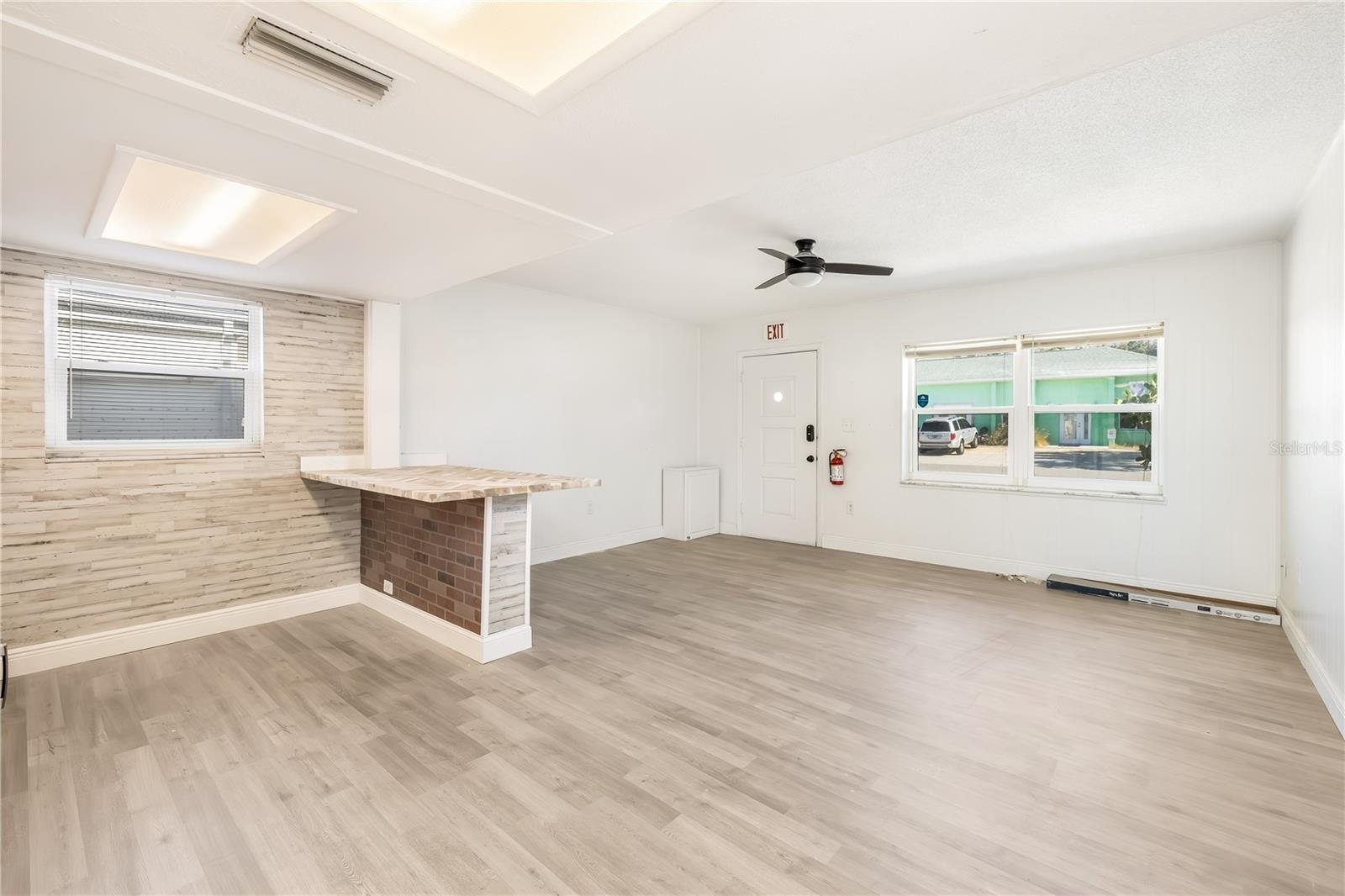 Showroom to the front windows