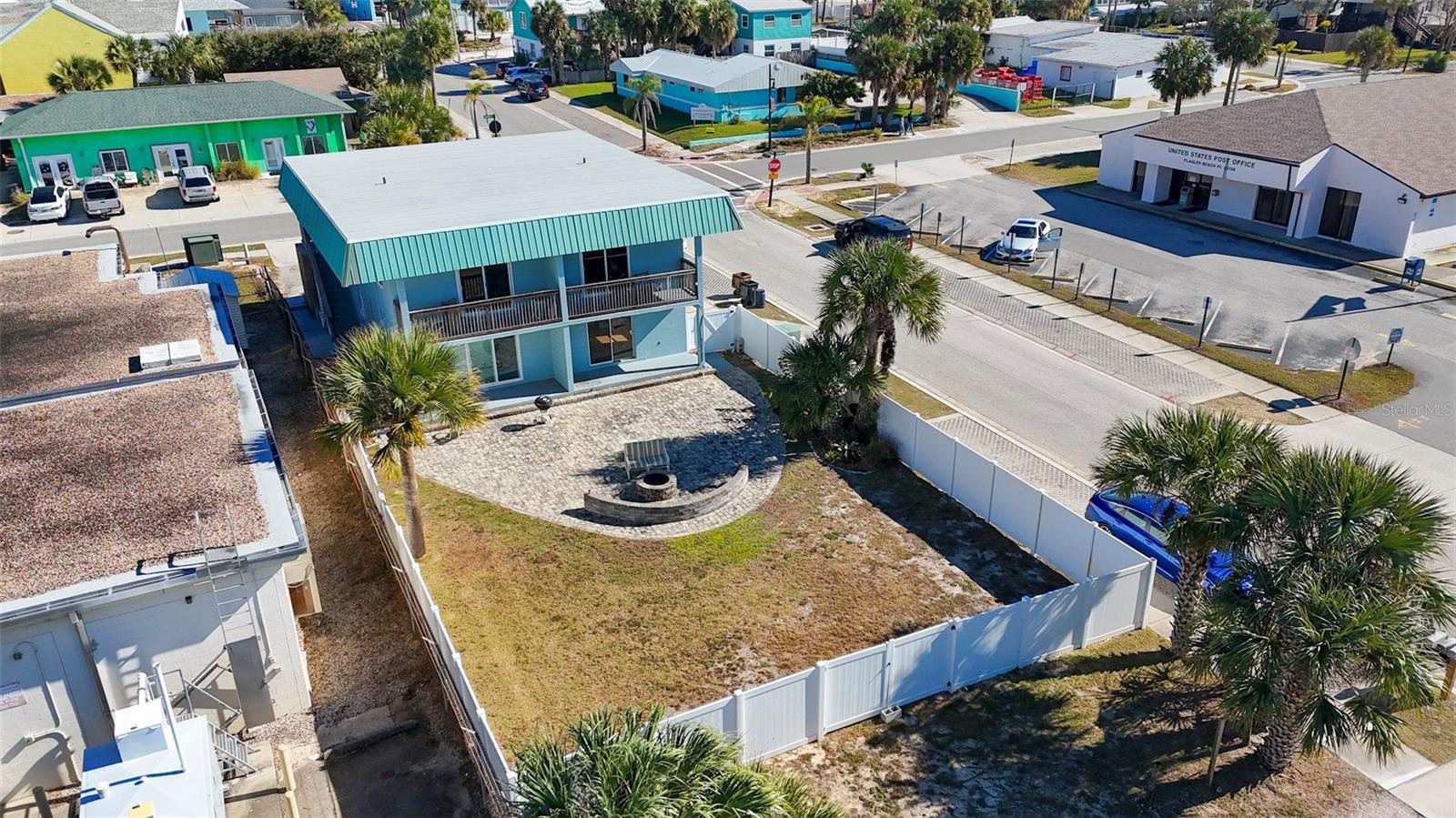 The lot and shared patio from above